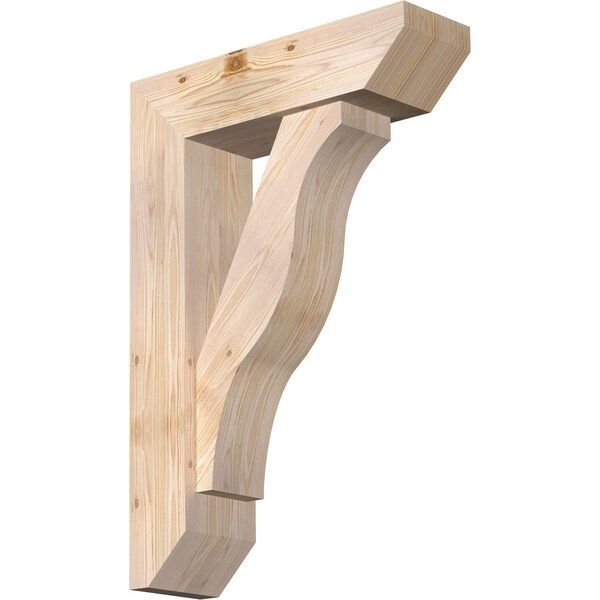 Ekena Millwork Funston Slat Smooth Bracket w/ Offset Brace, Douglas Fir, 7 1/2"W x 26"D x 38"H BKT0806X26X38FST06SDF - main